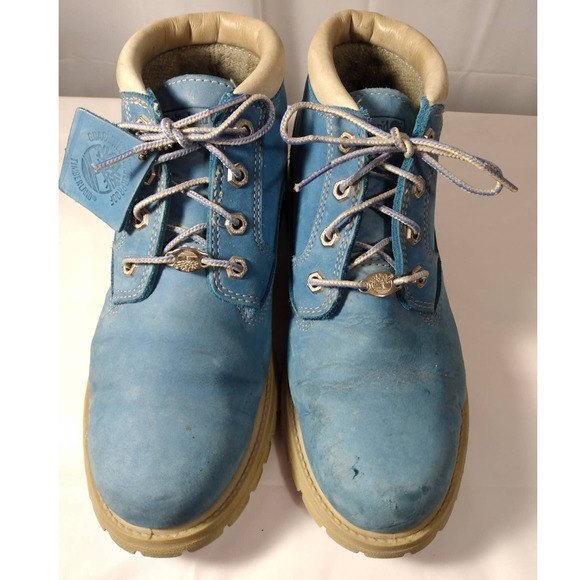Timberland Women’s 4 Inch Waterproof Boot Blue | Leather Upper | Size 9M